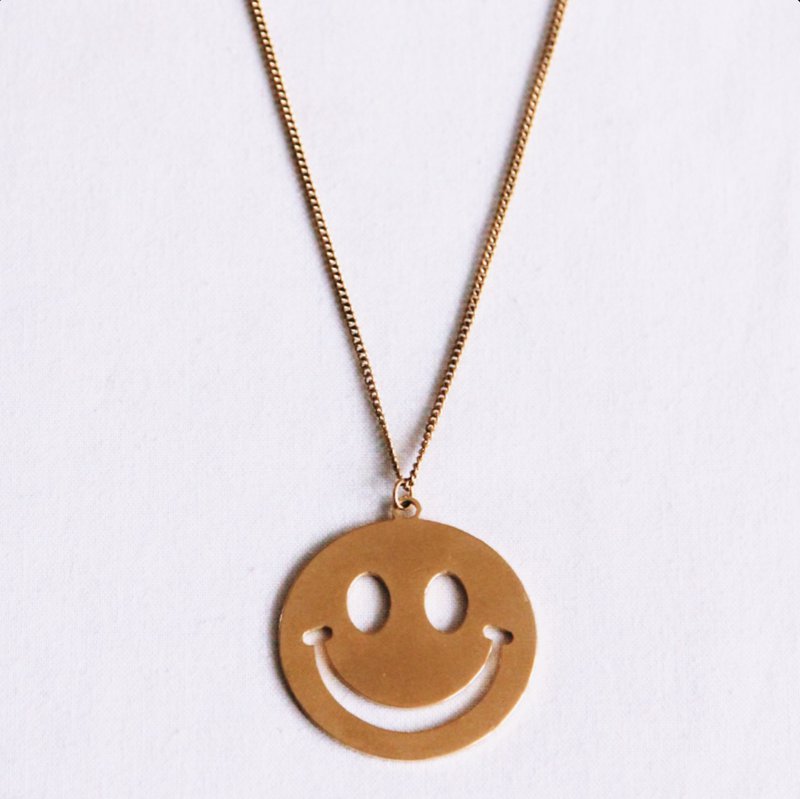 Delikat ledkæde med XL smiley
