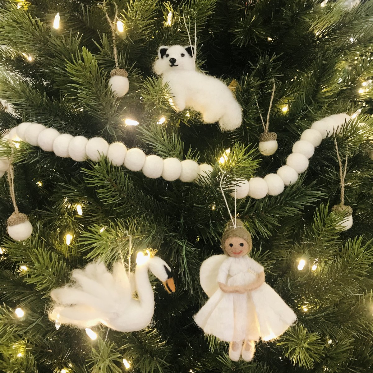 Handmade Felt Fair trade Christmas Angel Hanging Tree Decoration