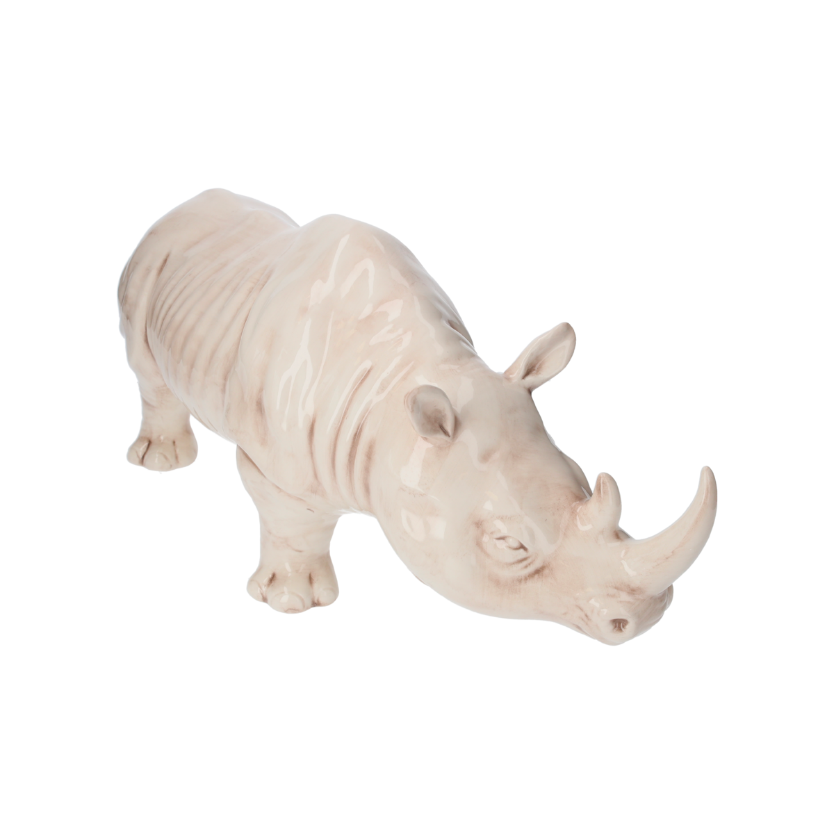 Antikes Nashorn aus Keramik, H 25 x 50 x 18 cm