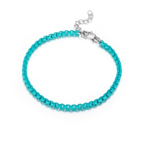 Teal Chain Link anklet with Adjustable Clasp
