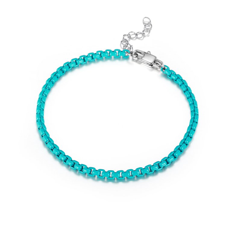 Teal Chain Link anklet with Adjustable Clasp