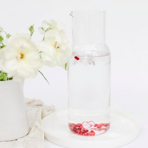 Water Carafe "Heart" Pink 1.2L