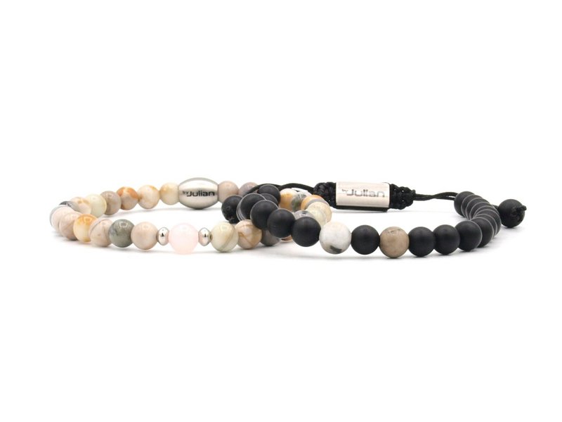 Moeder en zoon armbandenset Picasso Jaspis