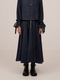 Denim Overpass Blue Midi Skirt