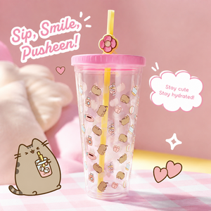 Pusheen - Becher mit Strohhalm (700ml)