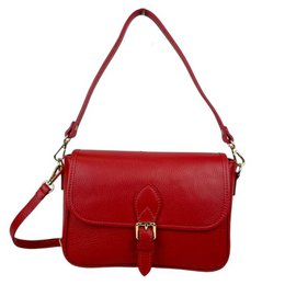 Bolso Bandolera de Piel con Asa Corta y Bolsillo Trasero B2B 57887