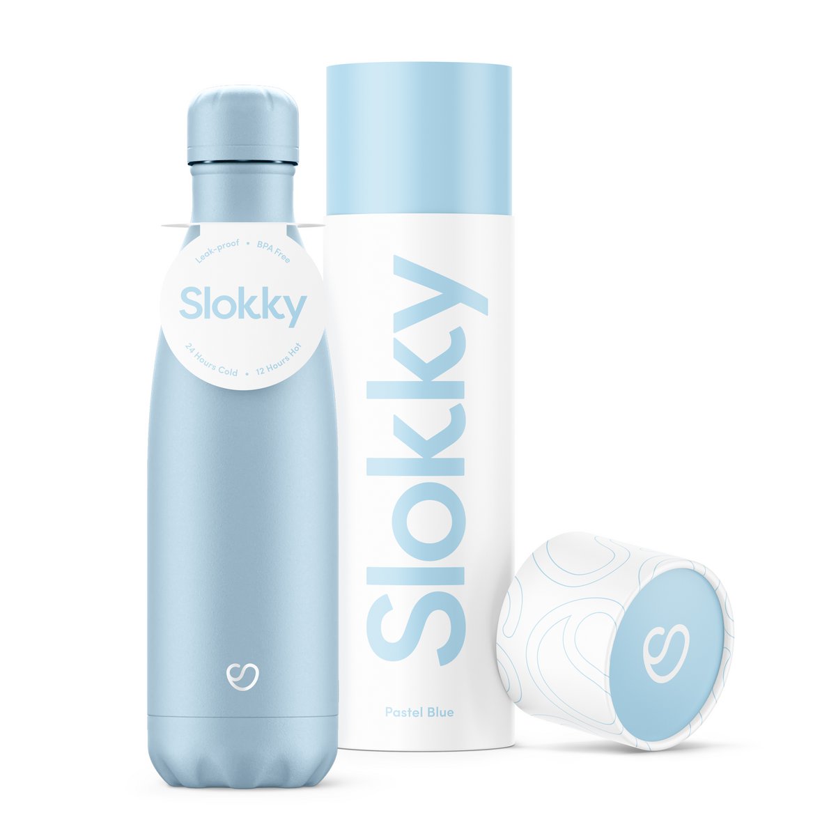Slokky Pastel Blue Bottle & Lid - 500ml