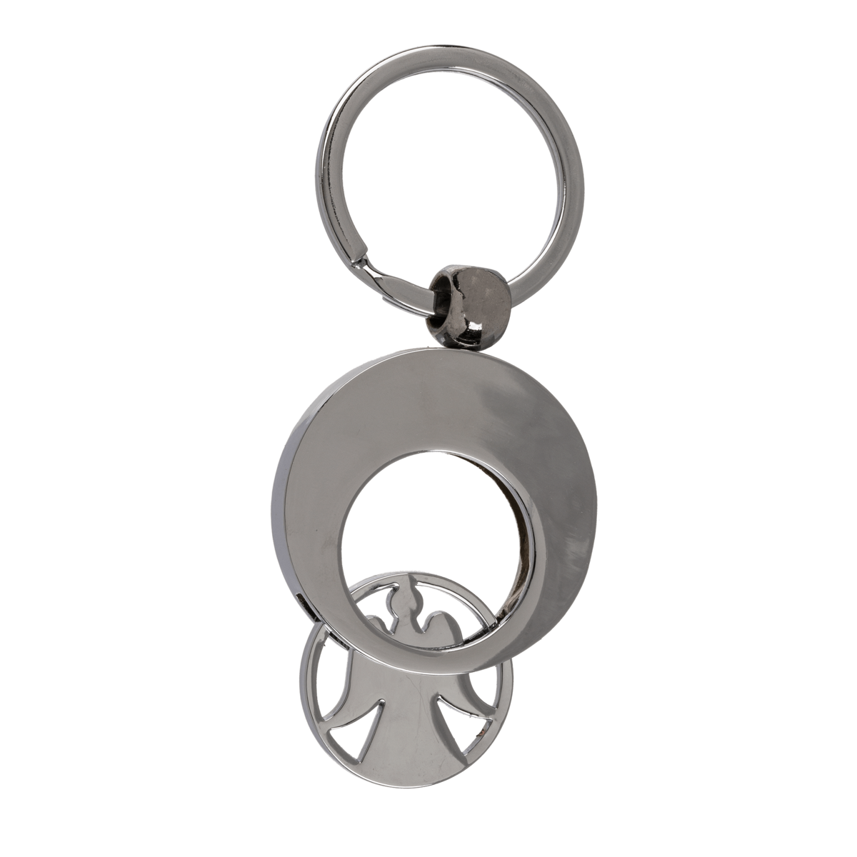 Metal Keychain, Angel, with Trolley Coin,
