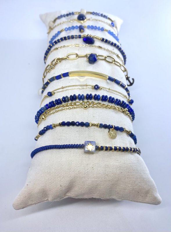 Best Seller Kit 10 Christmas Blue Gold rustfrit stål armbånd