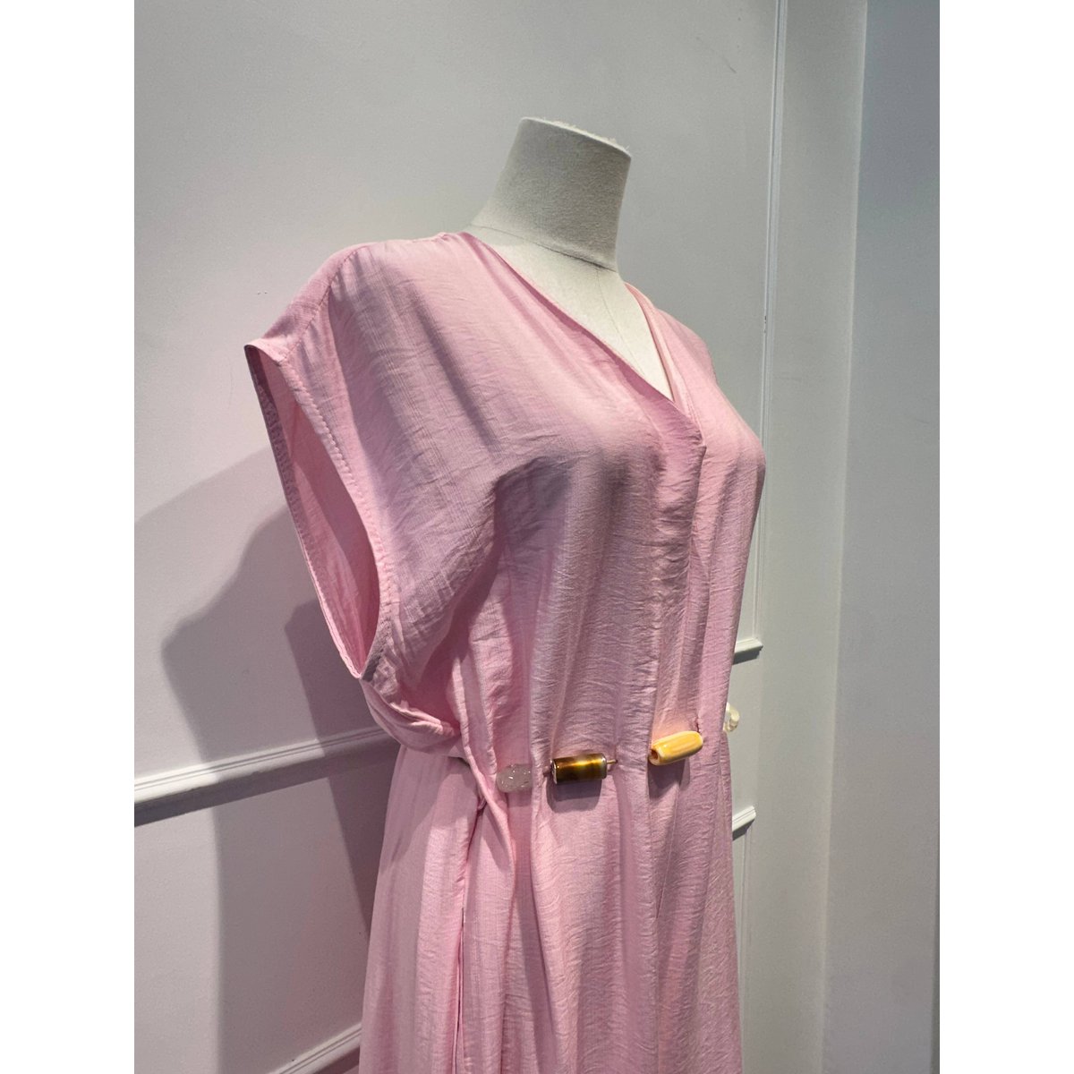 Robe-Combinaison Longue avec Ceinture de Perles - VISCOSE - 8800