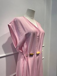 Lang Jumpsuit-kjole med perlebælte - VISCOSE - 8800
