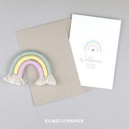 Carte de naissance arc-en-ciel Léonie
