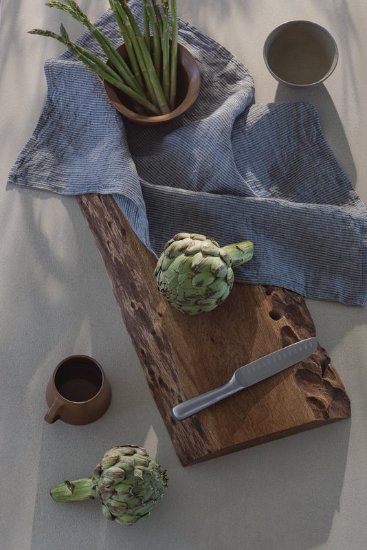 Viskestykke (viskestykke) / Denimstriber, 100% hør