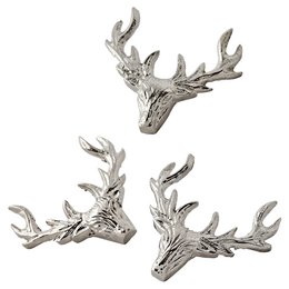 EDZARD sæt med 3 lysestage elg, forniklet aluminium, højde 4,5 cm