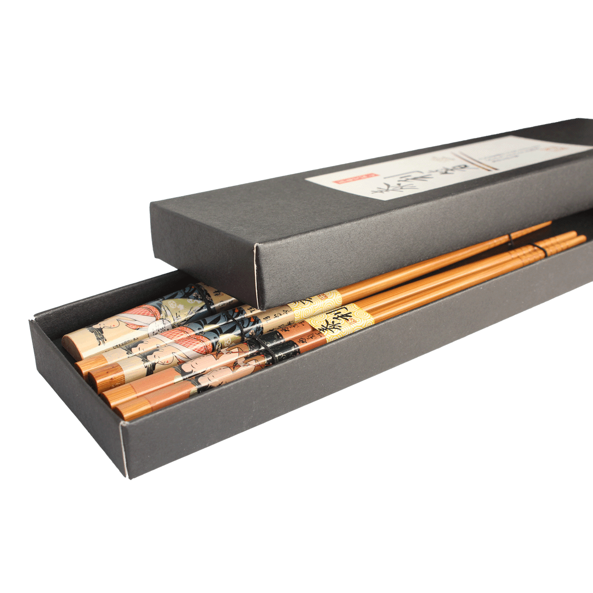 Edo Chopstick Set, 2 pair + stones, Geisha Theme, Giftbox, Edo Japan