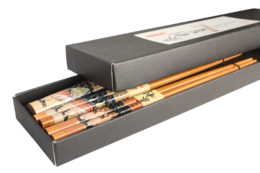 Edo Chopstick Set, 2 pair + stones, Geisha Theme, Giftbox, Edo Japan