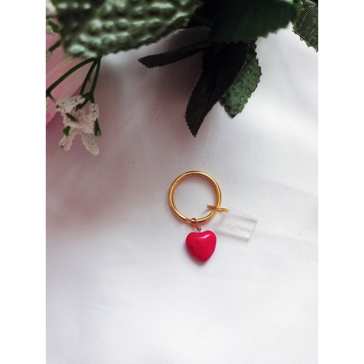 Llavero de corazón rojo, llavero en forma de corazón, accesorio de llave apasionado, llavero elegante | por lovebynlanla