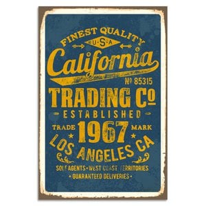 Blechschild - California Trading Co 20x30cm