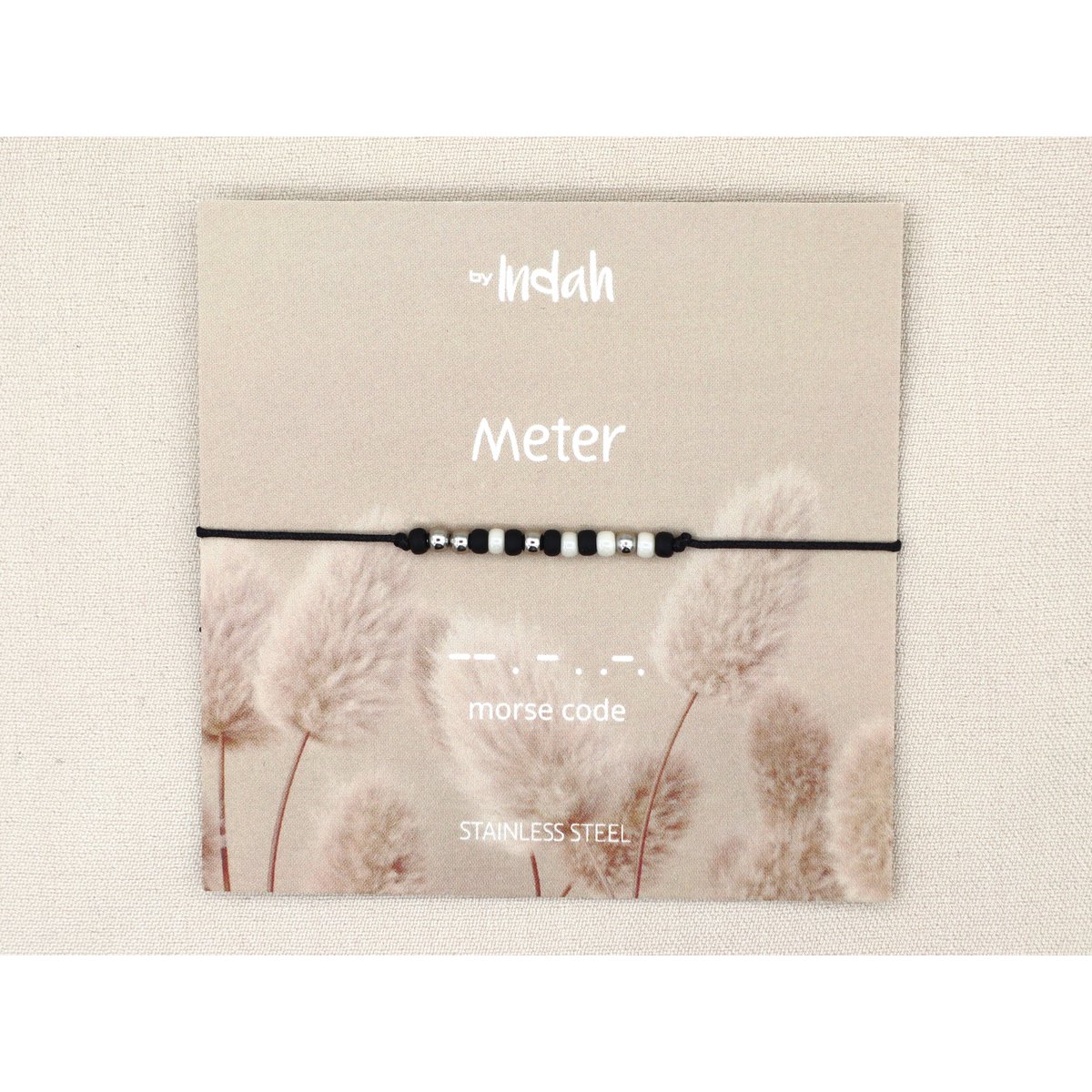 Morse code armband meter, roestvrij staal zilver of goud