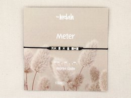 Morse code armband meter, roestvrij staal zilver of goud
