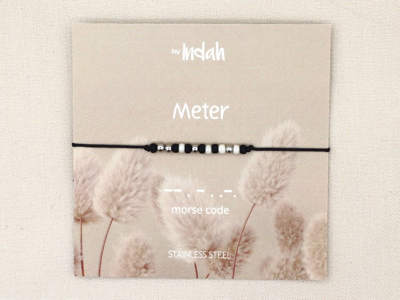 Morse code armband meter, roestvrij staal zilver of goud
