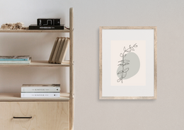 Minimal botanisk abstrakt bladplakat