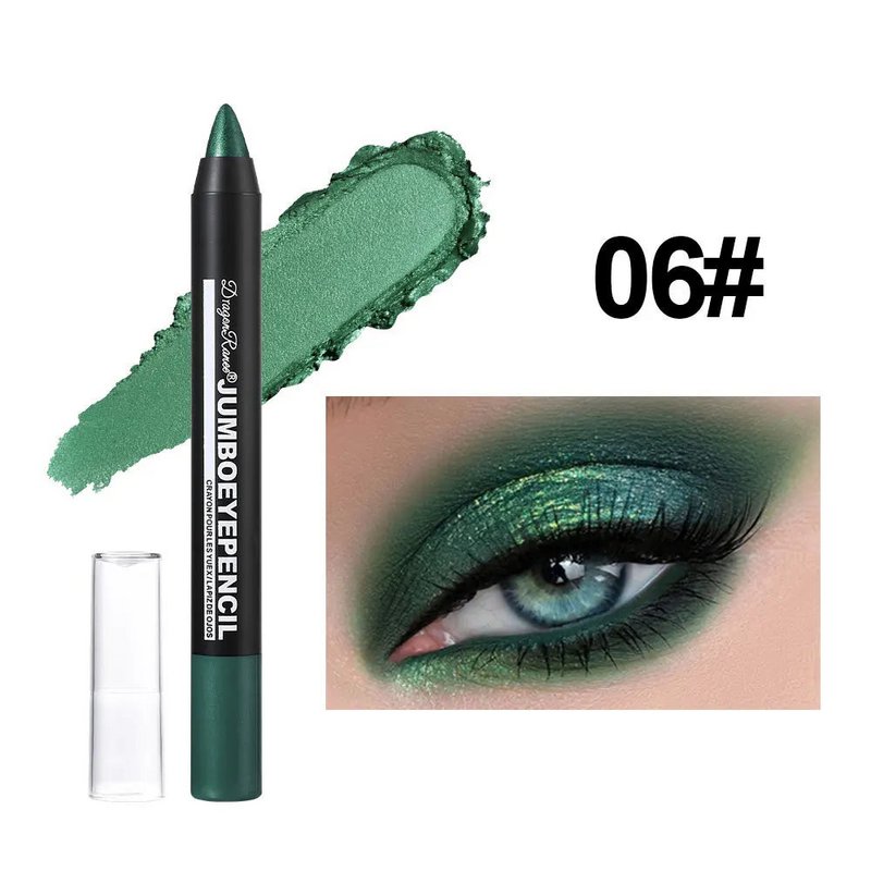 Rokerige Donkergroene Oogschaduw Potloodstift Waterdicht Parelmoer 12 Kleuren Metallic Glitter Oogschaduw Markeerstift Make-up Tool