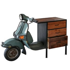 Dressoir "Roller" metaal / mangohout L. 140cm