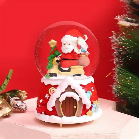Santa Claus Snow Globe with Lights and Music Medium Size