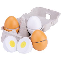 Wooden Eggs in Box - 4 Pieces