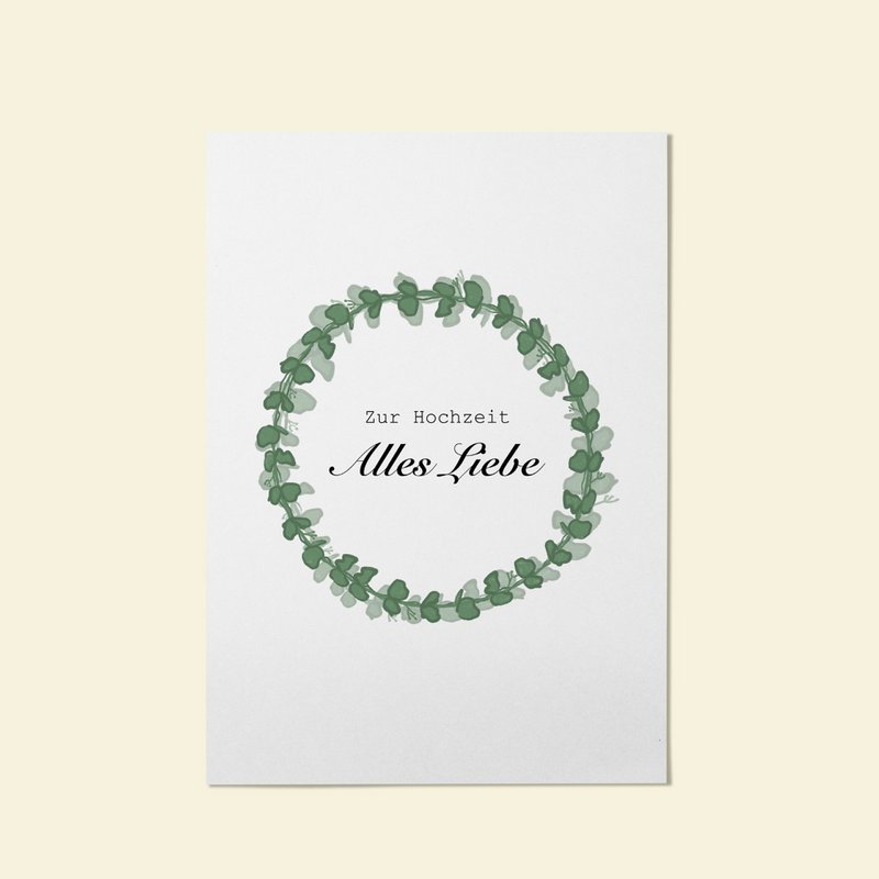 Karte Zur Hochzeit alles Liebe