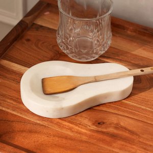 White Marble Spoon Holder – Elegant & Durable Design