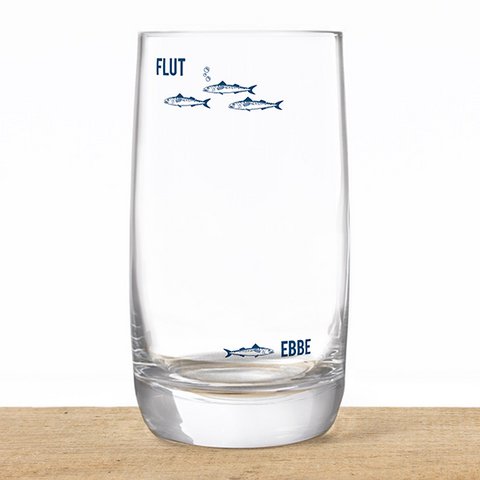 Long drink glass made of crystal “Ebb & Flow” – maritime design, made in the EU