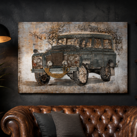 Quadro aus Metall „Jeep“ 120 x 80 x 8 cm