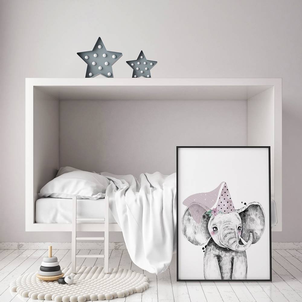 Affiche chambre éléphant pour enfants Hoedje