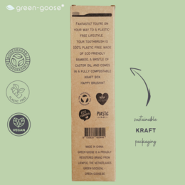green-goose Bamboo Castor Oil Toothbrushes - 4 Pieces - 100% Biodegradable
