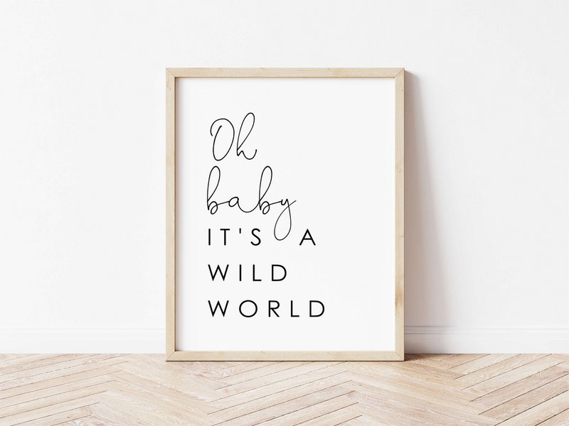 Oh baby è un poster del mondo selvaggio, poster della scuola materna neutro, poster della stanza delle ragazze, poster del safari, poster della stanza dei ragazzi, poster per bambini, poster della giungla, arredamento della giungla
