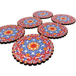 Montaña rusa de madera - 6 set - flor de loto - 9 cm