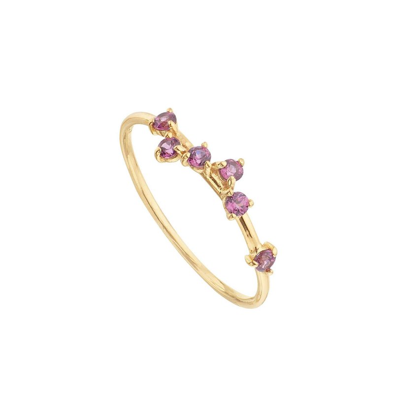 Forgyldt granat rhodolit ring