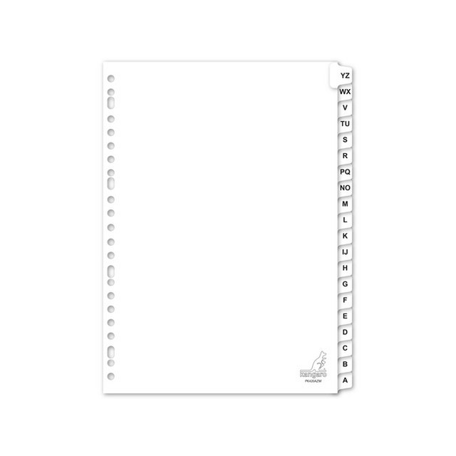 Tabblad Kangaro A4 letters karton 180grs 23. 20dlg wit