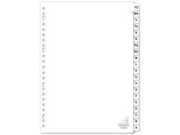 Tabblad Kangaro A4 letters karton 180grs 23. 20dlg wit