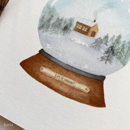 Julekort - Snowglobe