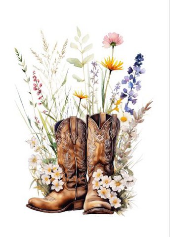 Sustainable card - Floral boots