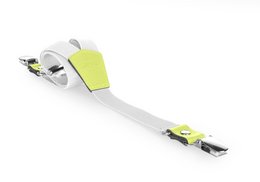 Children's suspenders in electric yellow color. Adjustable straps with metal clips for secure fit. Suitable for kids' casual or formal wear.