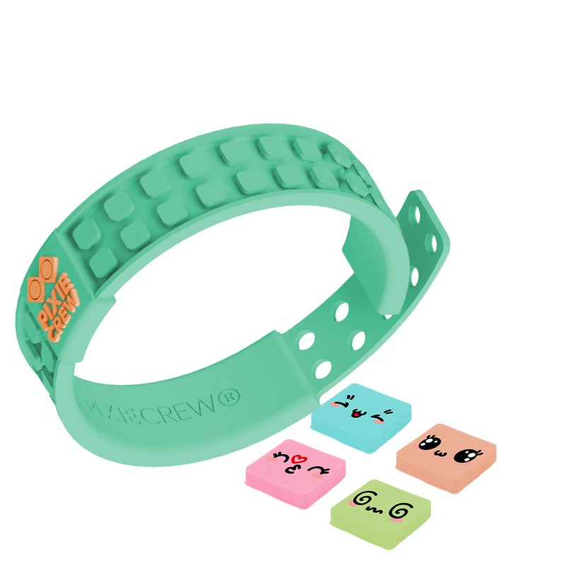 PIXIE CREW Multipixel Bracelet with cute kawaii motifs, turquoise