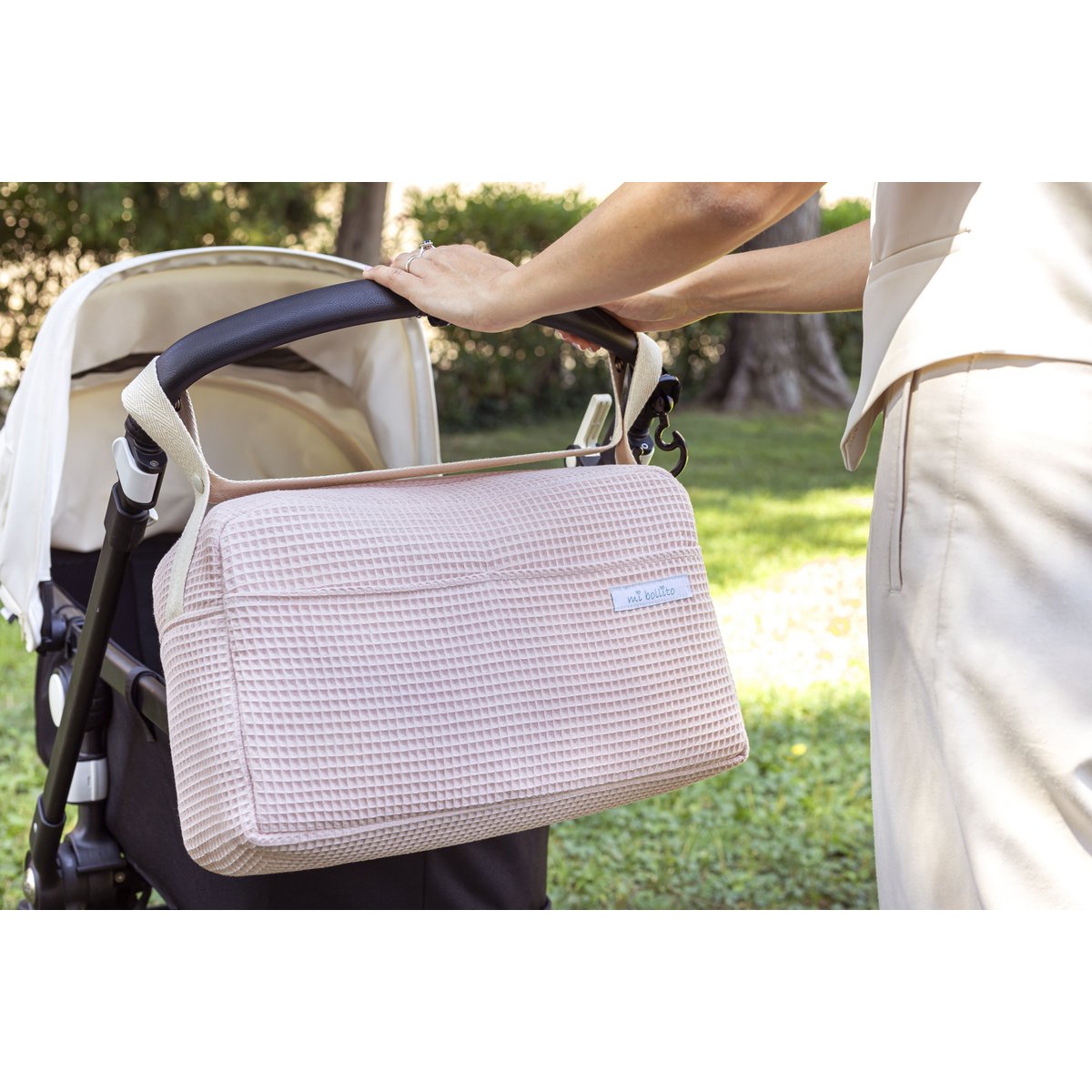 Borsa per passeggino. Borsa organizer pratica, elegante e multifunzionale di grande capacità. Prodotto fabbricato in Spagna.