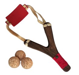 SLINGSHOT RUSTIK SUEDE GRIP + 3 CORK BALLS - ST531F