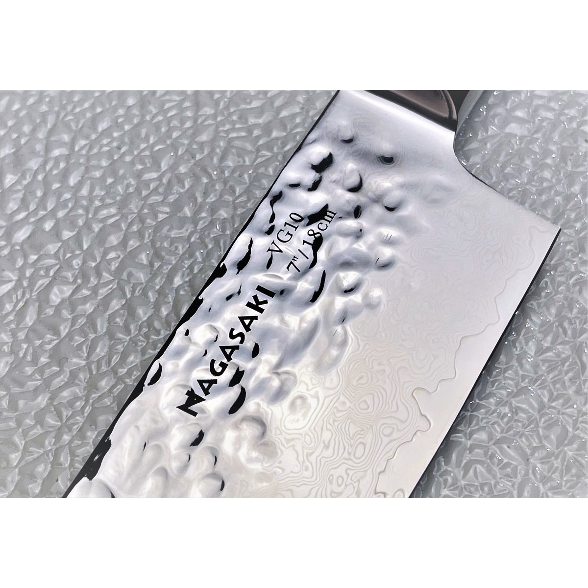 Nagasaki Hand hammered Santoku knife