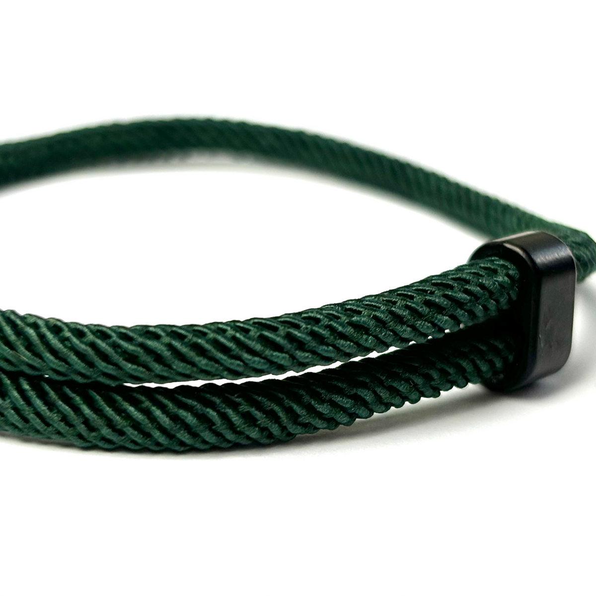 Bracelet corde vert foncé
