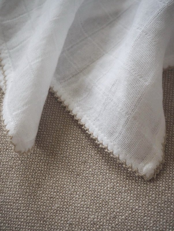 Muselina con ribetes de crochet - Oatmeal Piping